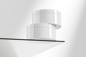 Round Plastic Cream jar mockup, opaque white skincare cylindrical Container, single wall PET plastic round cosmetic container, Face Cream Packaging, bath and body product, soothing gel product mockup