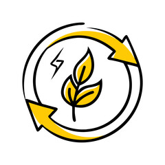 Eco Sustainability Symbol hand drawing icon for web and graphic design
