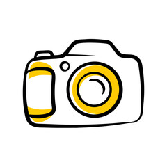 Digital Camera hand drawing icon for web and graphic design