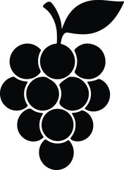 Silhouette Grape delicious fruit simple outline vector Illustrator