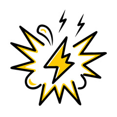 Electric Explosion Symbol hand drawing icon for web and graphic design