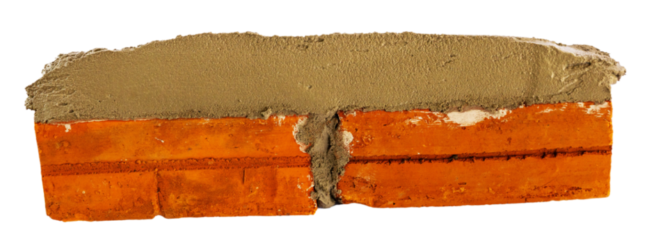 Bricklaying with Trowel and Mortar – Construction Work Close-Up and construction concept idea