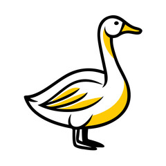 Goose hand drawing icon for web and graphic design