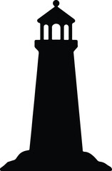Silhouette isolated lighthouse tower navigation guidance structure vector Illustrator