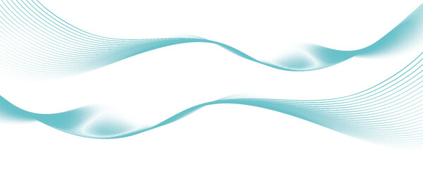 Obraz premium Abstract blue smooth waves on white background.Vector illustration.