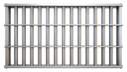 Realistic Metal Jail Bars or Prison Bars Illustration on Transparent Background