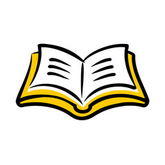 Open Book hand drawing icon for web and graphic design