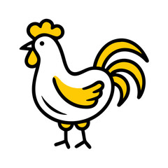 Rooster hand drawing icon for web and graphic design
