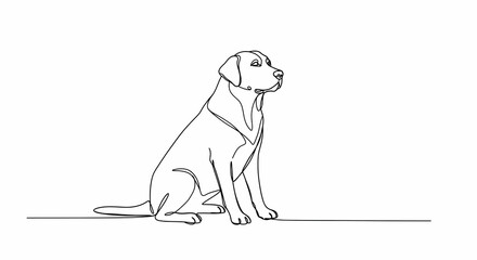Adorable Labrador Retriever Dog Line Art Minimalist Design
