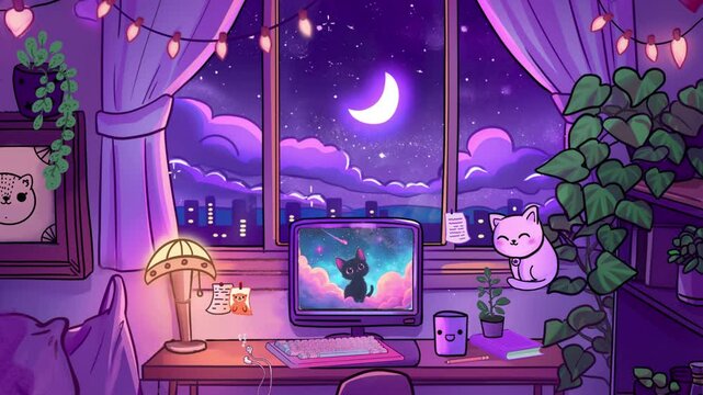 Seamless animated background ideal for use in video production, presentations, websites, and motion graphics. Loopable, stream twitch decor