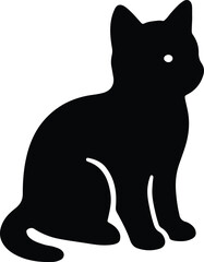 Silhouette of a sitting cat pet animal vector Illustrator