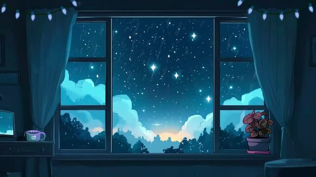 Seamless animated background ideal for use in video production, presentations, websites, and motion graphics. Loopable, stream twitch decor