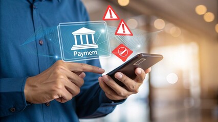 Hands Holding Smartphone with Digital Payment Alerts in Modern Setting