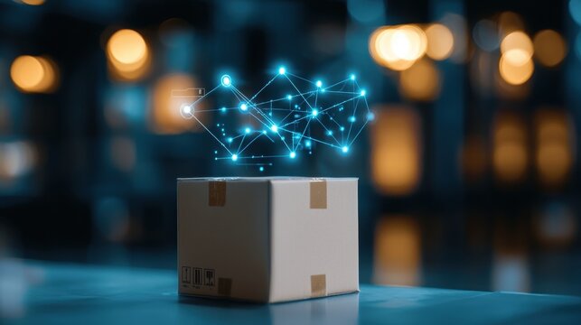 Warehouse Security and Cybersecurity Cybersecurity system alerts displayed on a digital screen inside a warehouse, ensuring safe data handling and operations. - Powered by Adobe