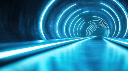 Obraz premium Hyperloop train Dynamic shot of a hyperloop traveling underground, showing its streamlined design and energy efficiency.