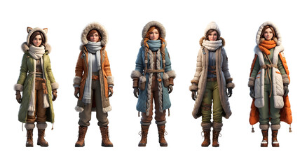Naklejka premium Winter Survivor Look gaming outfit bundle set