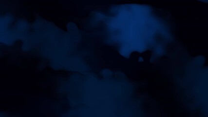 Dark blue and black abstract shapes shift and morph against a black background. Deep shadows and subtle lighting create an atmospheric, moody effect. - Powered by Adobe