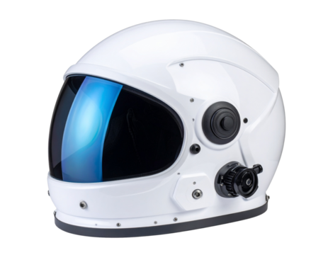 Studio Display of Astronaut Helmet with Reflective Visor, isolated on transparent background
