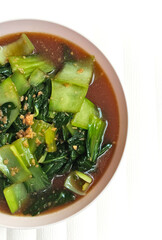 Healthy Stir-fried Bok Choy in Savory Sauce Bowl