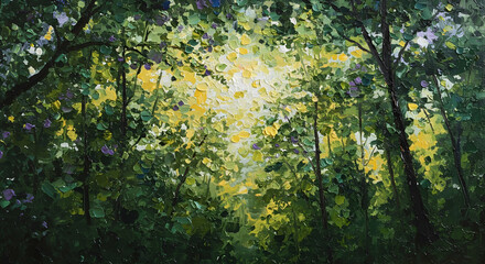 Obraz premium Sunlit Forest Path Serene Nature Escape Peaceful Woods