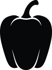 Silhouette red bell pepper vegetable fresh simple vector Illustrator
