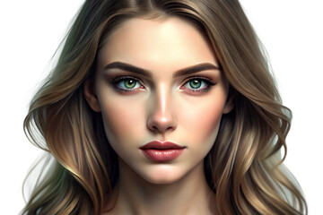 3D Rendering of beautiful, trending and realistic Faces with white background