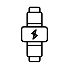Electrical Fuse Outline Icon in Modern Minimal Style

