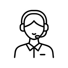 Obraz premium Support Operator Outline Icon in Modern Minimal Style
