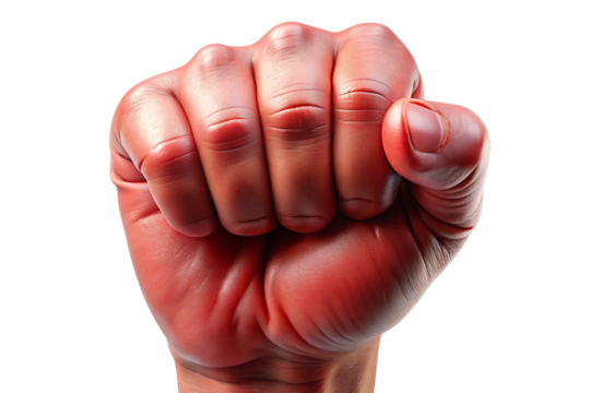 3D Rendering of beautiful, trending and realistic Fist with white background - Powered by Adobe
