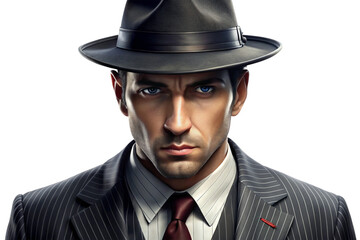 3D Rendering of beautiful, trending and realistic Gangster with white background