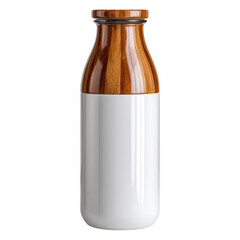 Stylish Glass Bottle with Wooden Lid for Home and Kitchen Use, Modern Design