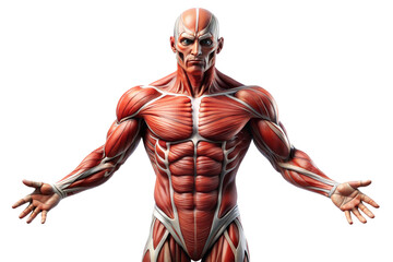 3D Rendering of beautiful, trending and realistic Muscle with white background