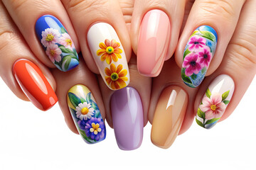 3D Rendering of beautiful, trending and realistic Nails with white background