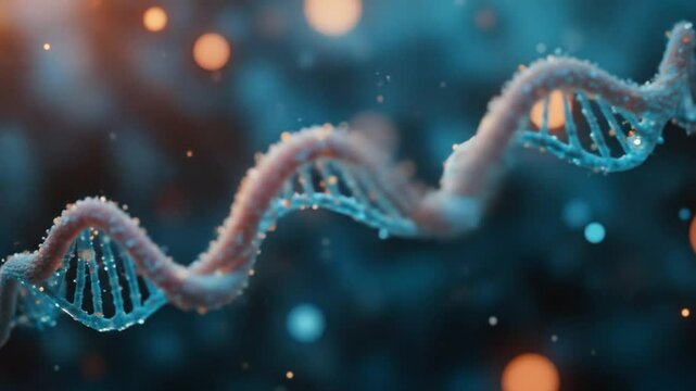 The concept of genetic protection with DNA representation. 4k video