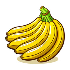 Ripe Banana Bunch – Isolated Vector Illustration
