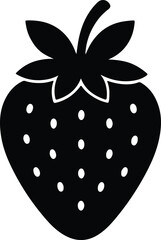 Silhouette strawberry single fruit healthy food vector Illustrator