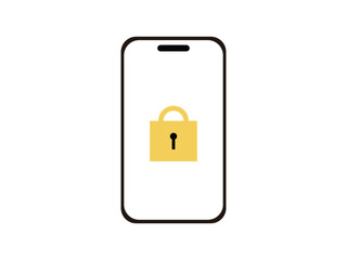 スマートフォンのロック画面のアイコンのイラスト
