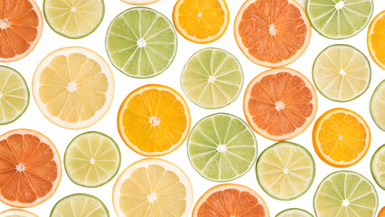 Fototapeta premium Seamless background with citrus fruit