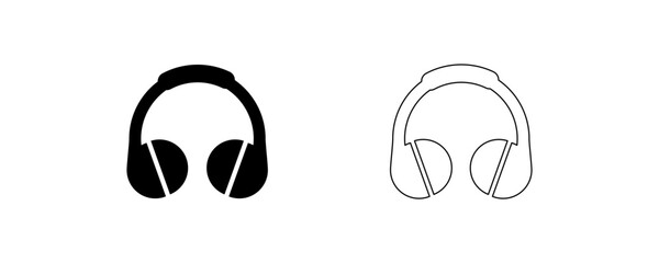 Headset vector icon. Headphone filled flat sign, dj minimal symbol, headset silhouette