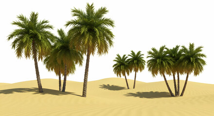 Exotic Oasis Palm Trees Desert Landscape Stock Photo