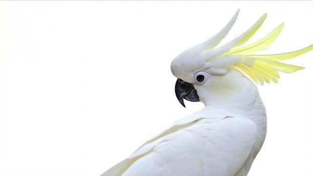 Colorful Cockatoo Bird Isolated on Clean White Background