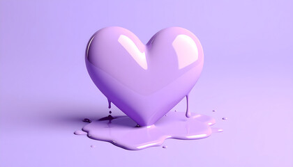 ハート　溶ける　ツヤツヤ　かわいい　パープル