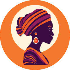 African woman face logo vector art