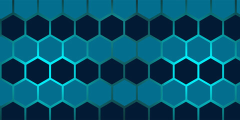 Abstract Digital Blue Hexagons Business or Science Background. Medical Research or Tech Innovation Online Webinar Presentation Event. Conference or Forum Vector Illustration Backdrop.