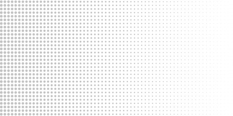 Set of halftone dots gradient pattern texture isolated on white background. Straight dotted spots using halftone circle dot raster texture. Vector blot half tone collection.