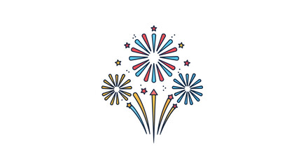 Fireworks Display Celebration, Festival, City Park, Illustration, Vibrant Atmosphere, Aerial View, Joy and Excitement