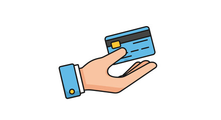 Hand Offering Credit Card in Business Setting - Digital Illustration