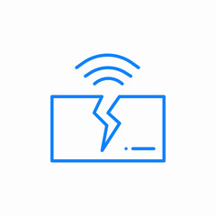 earthquake disaster icon sign vector