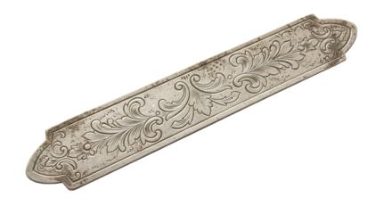 Antique silver plated floral design bar ornate engraving vintage metalwork decorative collectible object