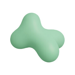 Fototapeta premium Abstract 3D Render of a Soft Pale Green Bloblike Form with Smooth Organic Curves and Subtle Textural Variations. Blob PNG Transparent Background